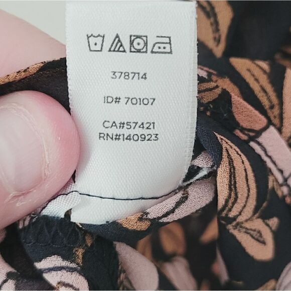 Loft Floral Chiffon Button Front Blouse Size Extra Small - Picture 7 of 8